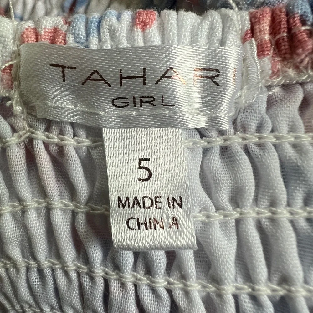 Tahari Girl's Two Piece Floral Peplum‎ Outfit Size 5 Girls